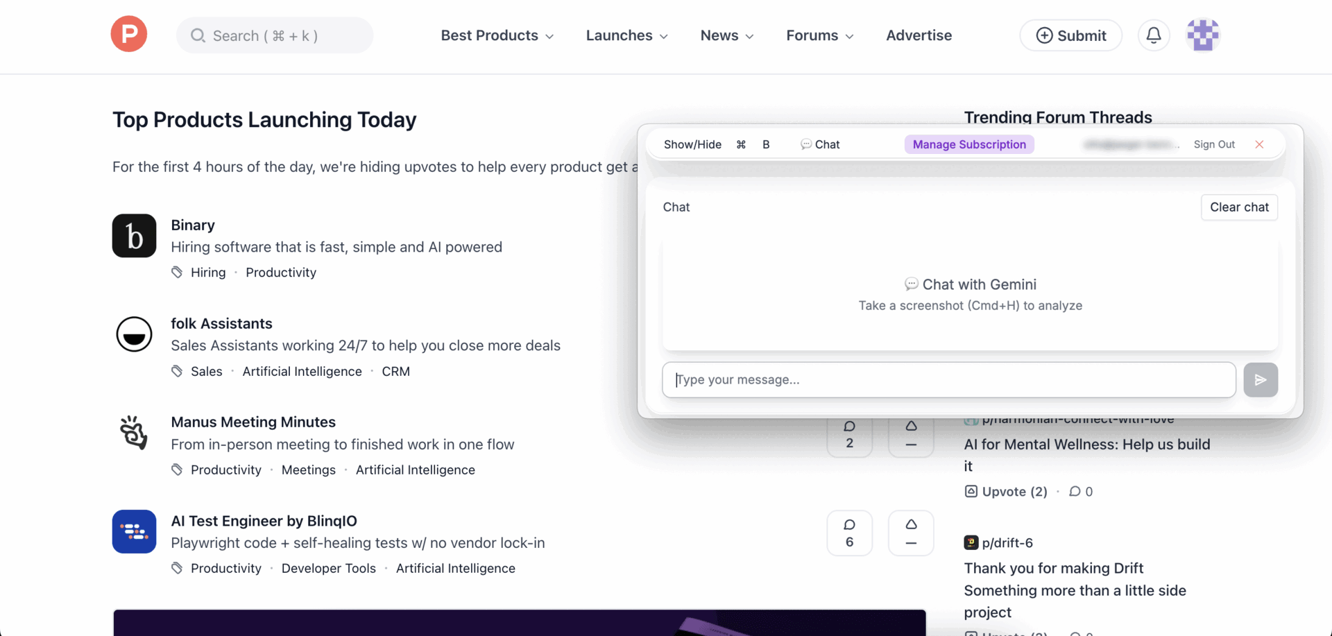 Chat With Screen - AI analyzing a screenshot